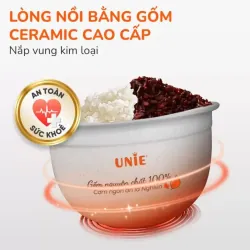 🔥 UNIE URC815 – Nồi cơm lòng gốm tự nhiên, giữ nhiệt tốt, cơm mềm và giòn rụm! 715062