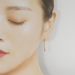 K18YG Amethyst Bông tai - Hàng hiệu Chính hãng 870081