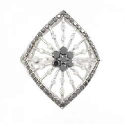 Nhẫn kim cương hoa K18WG/K18BG 0.50CT 670593