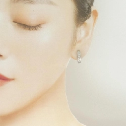 K18WG Bông tai kim cương hình vòng - Hàng hiệu Chính hãng 874234