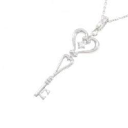 K18WG Mặt Dây Chuyền Hình Tim × Chìa Khóa Đính Kim Cương 0.05CT - Hàng hiệu Chính Hãng 861215