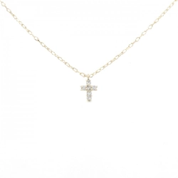 K10YG Dây chuyền kim cương chéo 0.06CT - Hàng hiệu Authentic