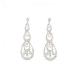 K18WG Morganite Bông tai 1.13CT - Hàng hiệu Chính hãng