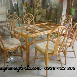 Bộ bàn ghế ăn mây hiện đại 473174