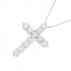 K18WG Dây chuyền kim cương chéo 1.045CT - Hàng hiệu Authentic 859955