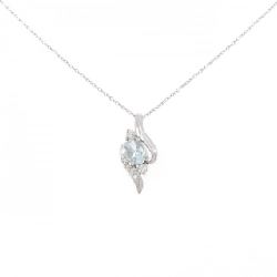 K18WG Aquamarine Necklace 0.4CT - Hàng hiệu Authentic