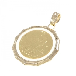 K18YG(枠) Đồng xu Mặt dây chuyền - Hàng hiệu Chính hãng 864949