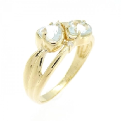 Nhẫn Aquamarine K18YG hình trái tim 0.69CT - Hàng hiệu Chính hãng