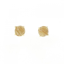 K18YG Đá thạch anh rutile Bông tai 1.46CT - Hàng hiệu Chính hãng