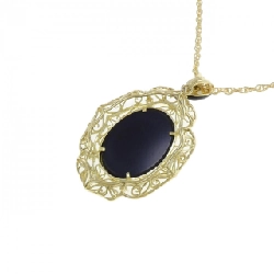 K18YG Onyx Necklace - Hàng hiệu Authentic 848849
