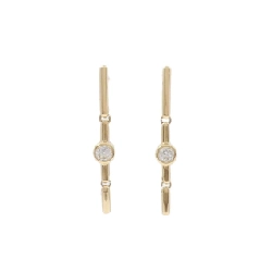 K18YG Bông tai Cubic - Hàng hiệu Chính hãng