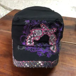 Nón kiểu chóp vuông đen hoạ tiêt thêu tay - xuất khẩu xịn - ship ngẫu nhiên. 520078