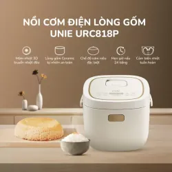Nồi cơm điện lòng gốm cao cấp UNIE URC818P, Có chế độ cơm cháy độc đáo 784356