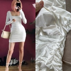 Đầm body nữ nhún cotton 2 lớp lên dáng cực đẹp 