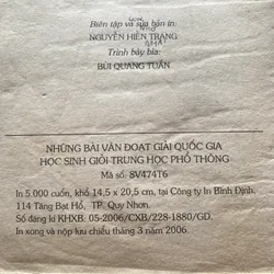 NHỮNG BÀI VĂN ĐẠT GIẢI QUỐC GIA** Học sinh giỏi THPT**Tặng quà 0Đ** Freeship 604859