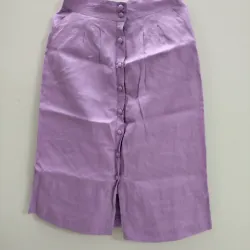 Set bộ áo và chân váy màu tímLINEN, size SM, độ mới cao