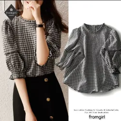 Áo sơ mi tay ngắn dáng rộng in kẻ sọc phong cách mùa hè 2021 sành điệu mới 786467