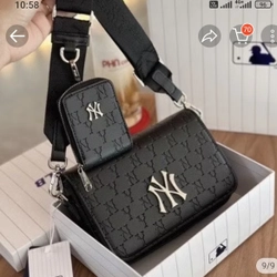 túi MLB màu đen da bóng  mới chưa sử dụng