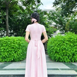 VÁY ĐÔI / COUPLE MẸ VÀ BÉ GÁI váy đầm maxi thun cột nơ phía sau kèm chun cột tóc 474127