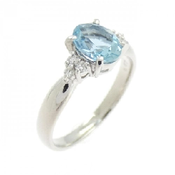 Nhẫn Aquamarine PT900 0.62CT - Hàng hiệu Chính hãng