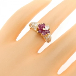 Nhẫn Ruby 750YG Hoa - Hàng hiệu Chính hãng 854612