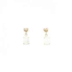 K18YG Đá mặt trăng Bông tai - Hàng hiệu Chính hãng