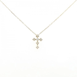 K18YG Dây chuyền kim cương chéo 0.10CT - Hàng hiệu Chính hãng