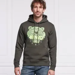 Áo hoodie Kenzo Paris thêu đầu hổ màu xanh lá rêu 760759