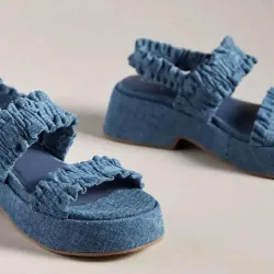 Giày đế bằng nữ - xanh denim - chính hãng + Đã mang 2 lần, mới 90% 779181