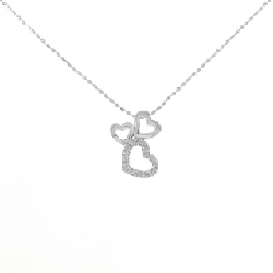 K18WG Dây chuyền kim cương hình trái tim 0.08CT - Hàng hiệu Chính hãng