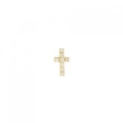 K18YG Bông tai kim cương hình chữ thập một bên - Hàng hiệu Chính hãng