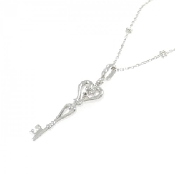 K18WG Chìa khóa × Trái tim Dây chuyền kim cương 0.01CT - Hàng hiệu Chính hãng 861292