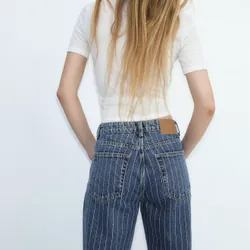 Quần jean suông lưng cao hiệu H&M - hàng Auth 713335