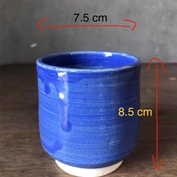 Ly gốm handmade mẫu men tím khói - 8.5 * 7.5 cm - sản phẩm mẫu test từ studio gốm 271718