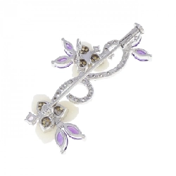 K18WG/K14WG Hoa Đá Màu Brooch - Hàng hiệu Chính hãng 872425