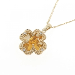 Dây chuyền Citrine 10KYG hình cỏ - Hàng hiệu Authentic 857131
