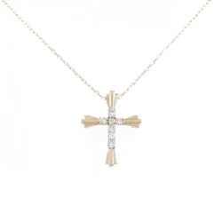 K18PG Dây chuyền kim cương chéo 0.30CT - Hàng hiệu Chính hãng