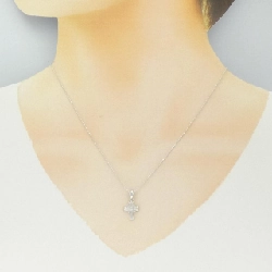 K18WG Dây chuyền kim cương chéo 0.09CT - Hàng hiệu Authentic 859503