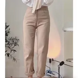 QUẦN BAGGY KAKI NỮ - MÀU BE - SIZE S