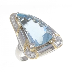 Nhẫn Aquamarine PT900/K18YG 13.45CT