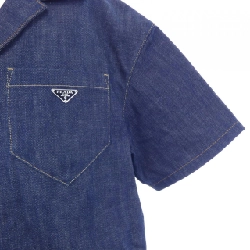 Áo sơ mi denim selvedge logo tam giác PRADA GEC068 S212 15C7 S/S - Hàng hiệu Chính hãng 893914