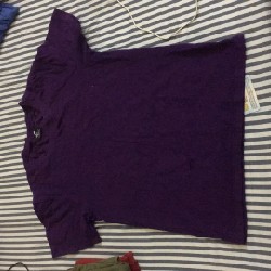áo tee unisex màu tím  17276