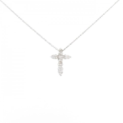 K18WG Dây chuyền kim cương chéo 0.16CT - Hàng hiệu Chính hãng