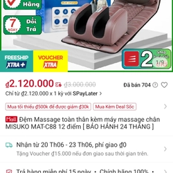 Đệm massage toàn thân Misuko Mat-C88 màu nâu 475478