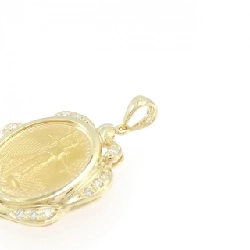 Mặt dây chuyền đồng xu kim cương 18KYG (khung) - Hàng hiệu Authentic 866824