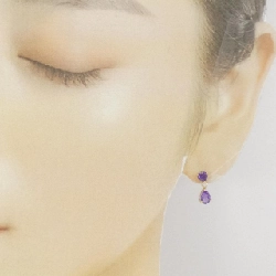 K18YG Bông tai Amethyst - Hàng hiệu Chính hãng 868659