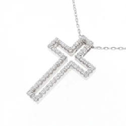 K18WG Dây chuyền kim cương hình chữ thập 0.26CT - Hàng hiệu Chính hãng 851122