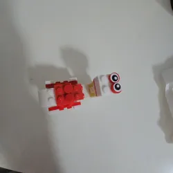 Mô hình lắp ghép khủng long cổ dài mini đỏ trắng 960829