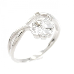 Nhẫn kim cương K18WG hình cỏ ba lá 0.03CT