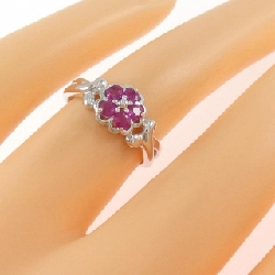 Nhẫn Ruby Hoa K18WG - Hàng hiệu Chính hãng 852624